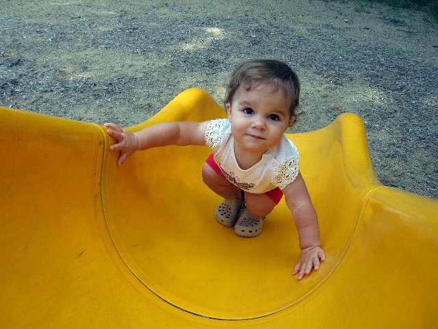 IMG_9614b.jpg - "But, Mom, I want to climb UP the slide, not down ... "