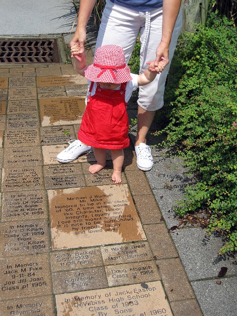 IMG_9372b.jpg - Catherine is admiring the bricks dedicated in her family's names.