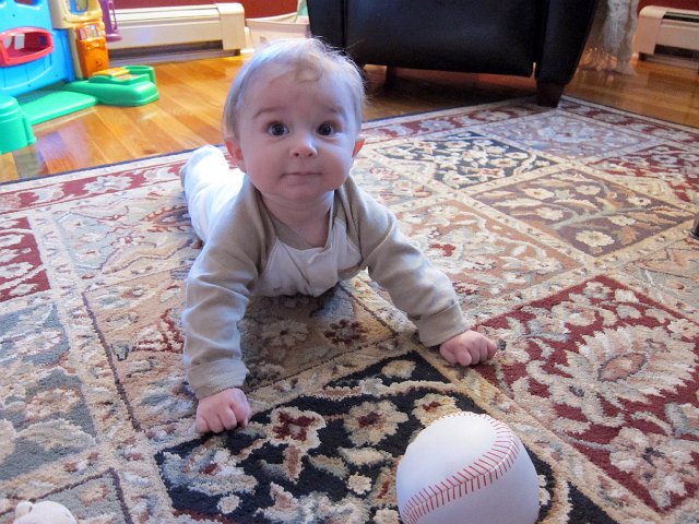 IMG_2659b.jpg - Nathan is trying to chase that baseball.  I'm sure it won't be long till he actually gets there!