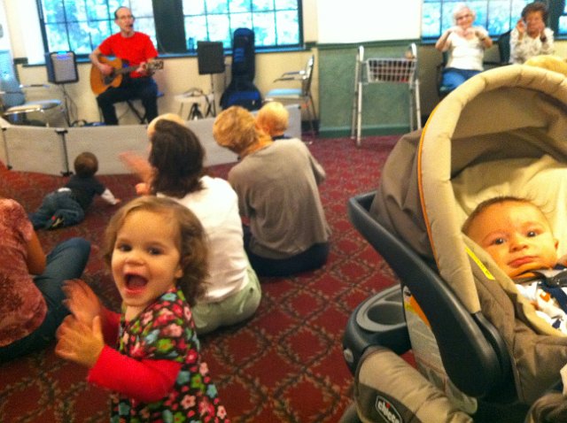 IMG_0175b.jpg - Just starting to get 'out and about' with 2 little ones, so we headed to Rhyme Time at Marland Place with The Mother Connection.