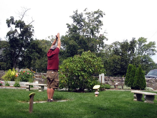 IMG_5621b.jpg - Michael checking the time with the human sundial.