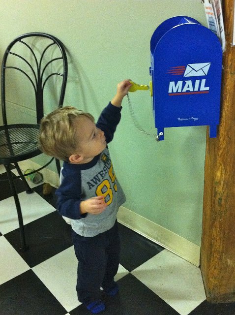IMG_1774.jpg - He watched a few older kids play "Mailman" and wanted to try it on his own.