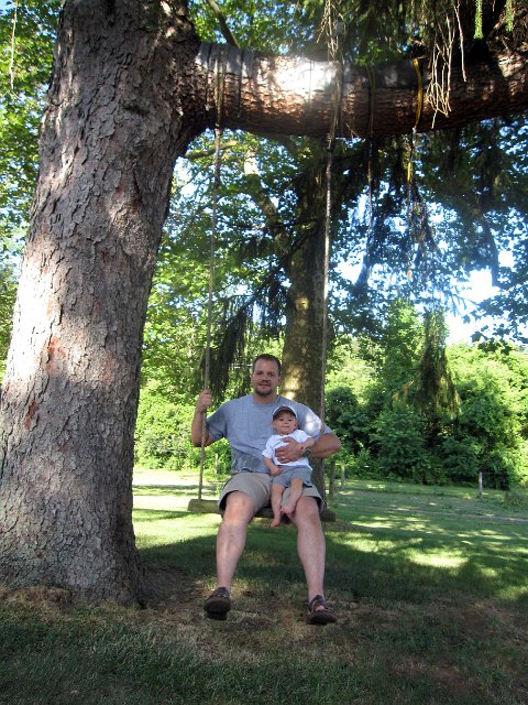 IMG_4493b.jpg - A whirlwind trip is underway to visit family and friends in both PA & OH.  First stop, Grandpop's tree swing ...