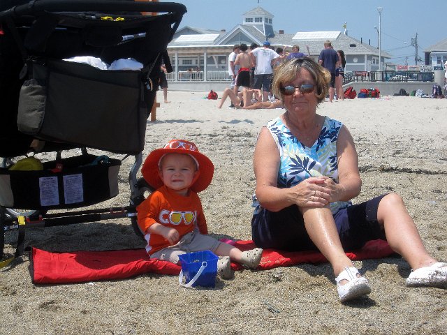 IMG_4112b.jpg - Even the birthday boy enjoyed playing in the sand with Nana.