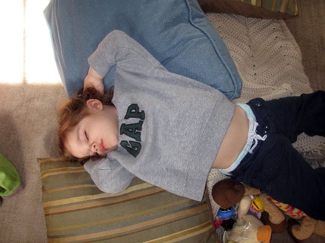 IMG_3295b.jpg - These days, naps are no longer a regular thing.  But when she fell asleep during snack time, I had to let her enjoy a couple more zzzz's to make it through the rest of the day.