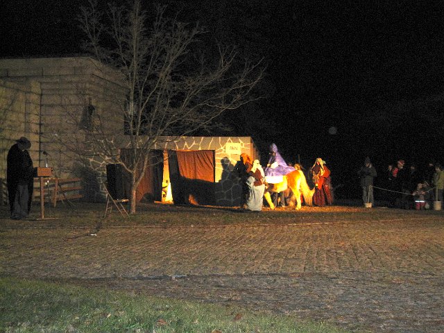 IMG_3297.jpg - We attended a Live Nativity at the West Parish Church of Andover.  It was a very cold night out, but thought that it was worth it for the kids to "see" the true Christmas story.