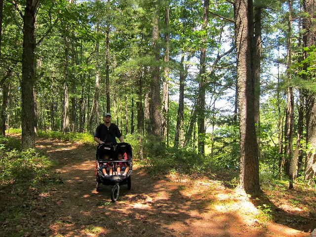 IMG_4333.jpg - Stroller and snacks are packed for a beautiful local hike at Goldsmith Woodlands.