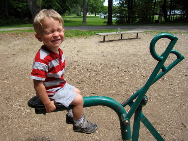 IMG_0430.jpg - We finally got to a park that I had been wanting to check out for awhile, Greely Park in Nashua.  This is Nathan when asked for a smile ...