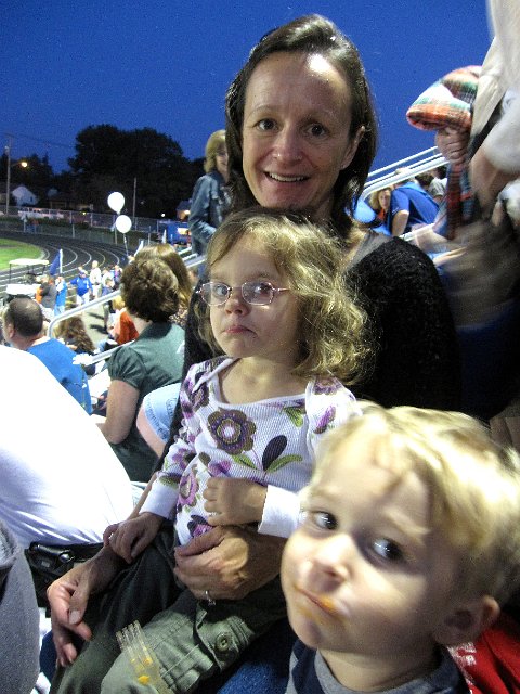 IMG_2277.jpg - One of the events for the reunion was the Spartan Homecoming Football game.  It was the first live game the kids have been to.