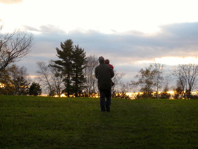 IMG_2624.jpg - The boys are watching the fire in the sky (the awesome sunset) just over the hilltop.
