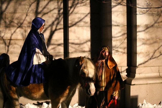 IMG_0760.jpg - It's terrific to put a story into action so that perhaps the children can better understand or connect with it.  Enter .. Mary and Joseph on their hunt for a place to stay.