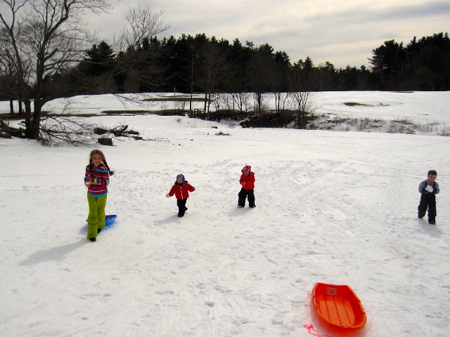 IMG_4292.jpg - And so the chaos begins.  Wait, why are they all coming in this direction with snowballs in hand??  Run!