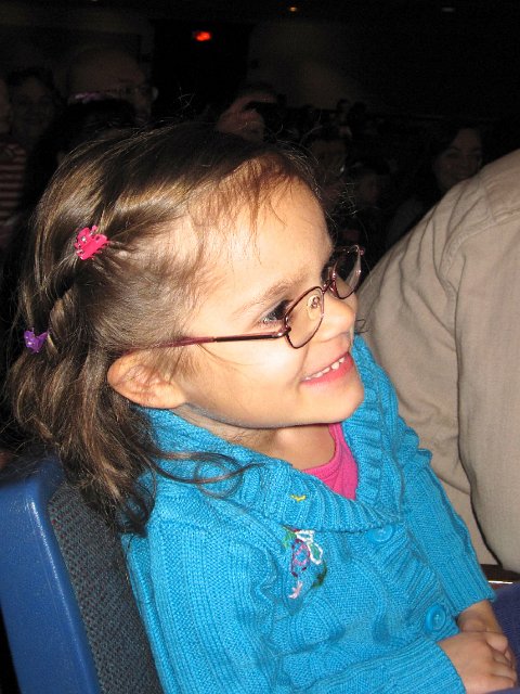 IMG_3994.jpg - As a part of the kids' Christmas gifts, they received tickets to the Sesame Street Live - Elmo's Super Heroes show in Lowell.  The show is just underway and little smiles are everywhere.