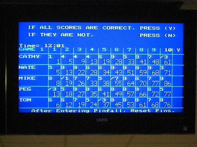 IMG_7200.jpg - Our end result .. the kids did pretty well.  As far as the adults, I wouldn't even want to imagine the tally when NOT using bumpers!
