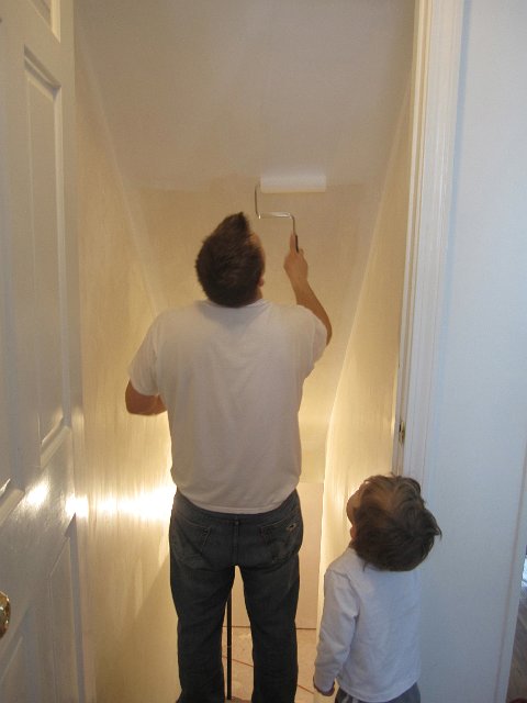 IMG_4590.jpg - More priming by Daddy, more admiring by Nathan.