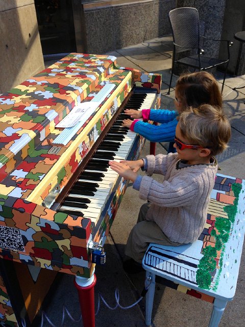 IMG_2068.jpg - Play Me, I'm Yours is an art project that has been touring internationally since 2008.  Within Boston and Cambridge, 75 decorated pianos were located in public spaces for anyone to play and enjoy.