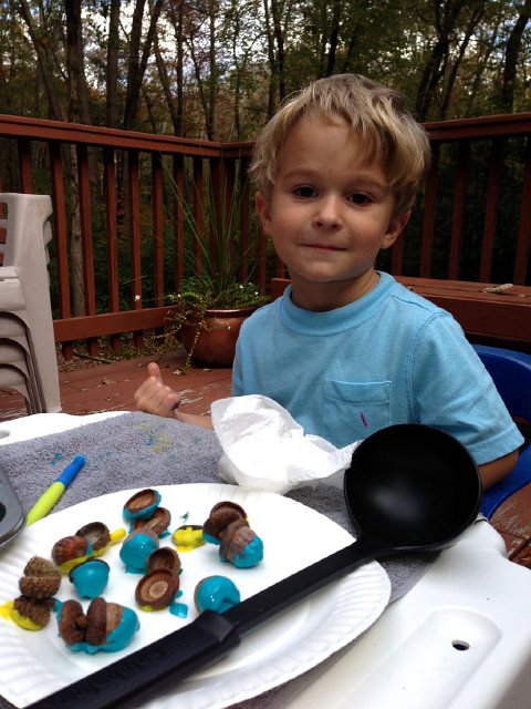 IMG_4542.jpg - We love nature and paint, so today we decided to gather some acorns and combine the two.