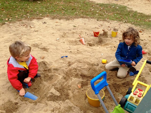 IMG_4584.jpg - Nathan and a schoolmate doing what they love best, diggin in the sand.