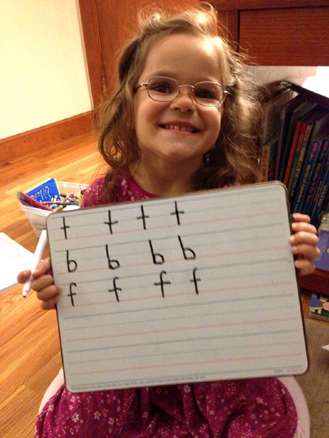 IMG_4209.jpg - Weekly Catherine is focusing on different letters of the alphabet and she is here practicing.