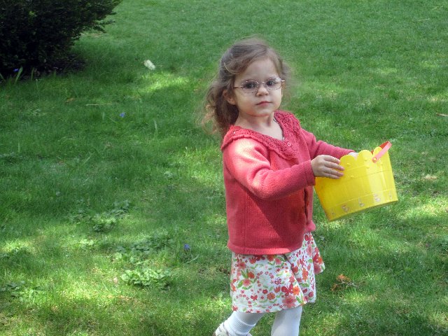 IMG_3633b.jpg - She's dashing around collecting her eggs.  (We went to Long Hill in Beverly for our little family event.)