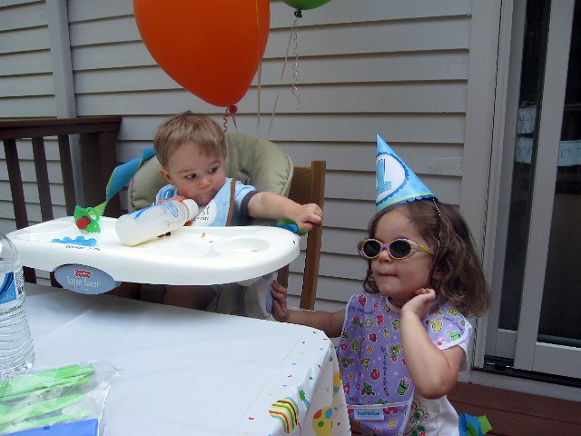 IMG_418b1.jpg - What a thoughtful boy, trying to make sure his big sister was enjoying the meal too.