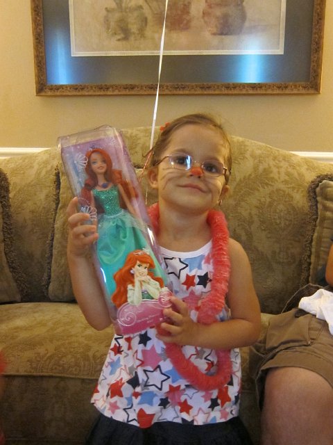 IMG_7366.jpg - Ahhh, an Ariel princess doll.  Catherine actually requested that one be placed on her wish list.  Thank you, Great Aunt Marty.
