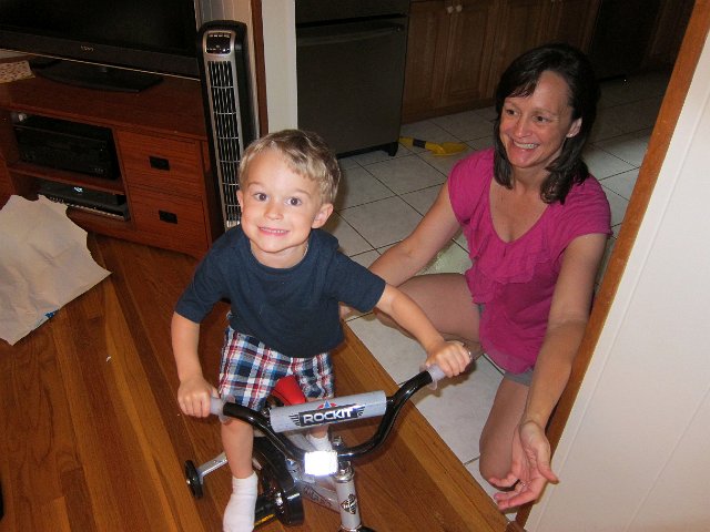 IMG_7223.jpg - He guessed correctly, his first bicycle!